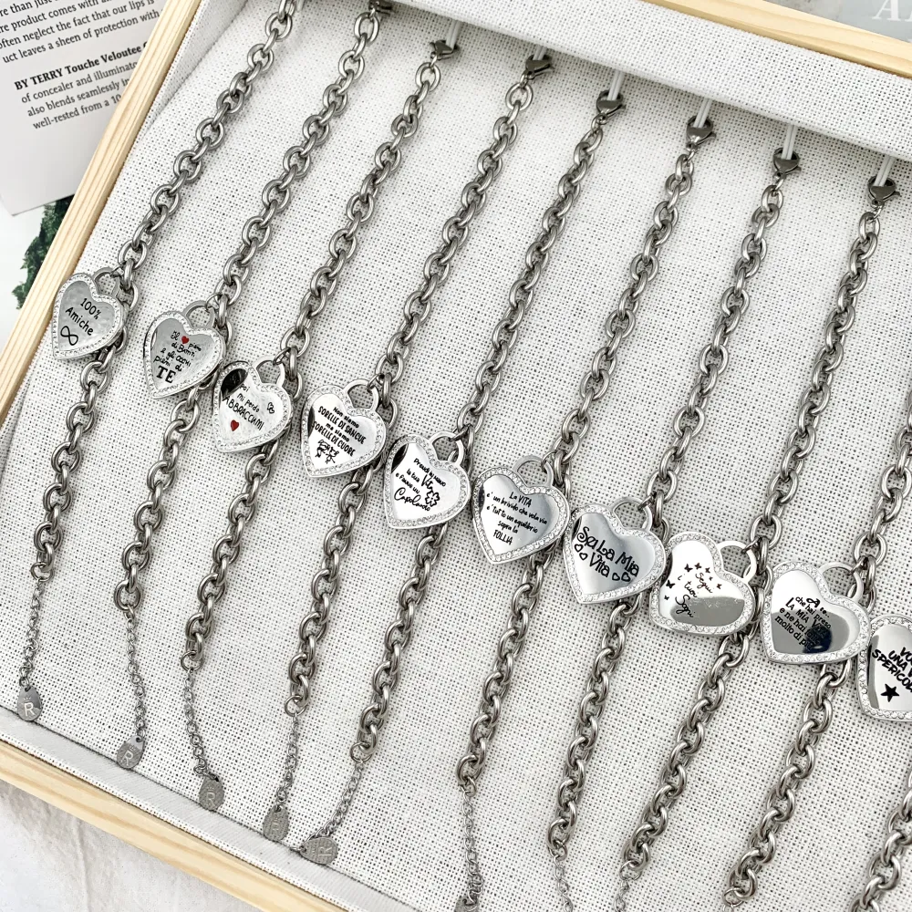 Grazie di Cuore-Bracciale con Scritte in Acciaio - BAC-413-404