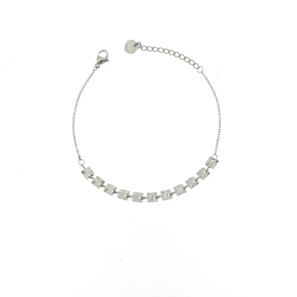 BAC6427-Quadrato-Bracciale in Acciaio con Chiusura - BAC6427-Quadrato-Bracciale in Acciaio con Chiusura