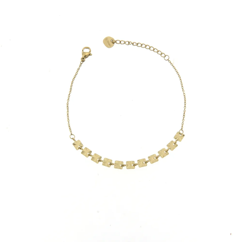 BAC6427-Quadrato-Bracciale in Acciaio con Chiusura - BAC6427-Quadrato-Bracciale in Acciaio con Chiusura