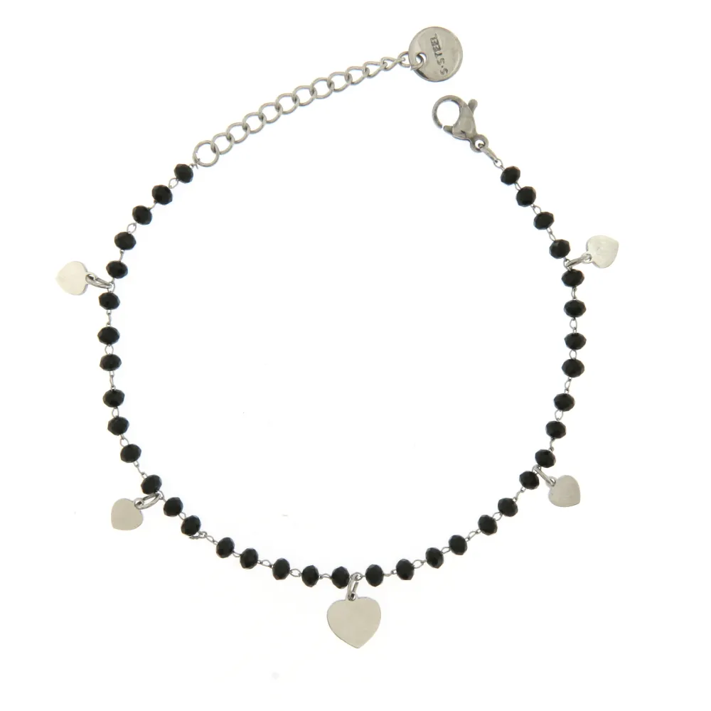 BAC6792-Rosario Cuore-Bracciale con Chiusura in Acciaio - BAC6792-Rosario Cuore-Bracciale con Chiusura in Acciaio