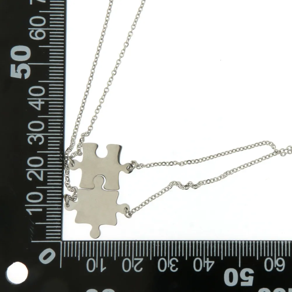 BAC6869-Puzzle Liscio-Bracciale Coppia in Acciaio - BAC6869-Puzzle Liscio-Bracciale Coppia in Acciaio