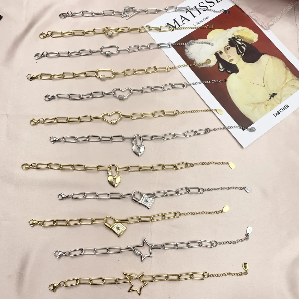 BAC7065-Stella Zirconia-Bracciale in Acciaio - BAC7065-Stella Zirconia-Bracciale in Acciaio