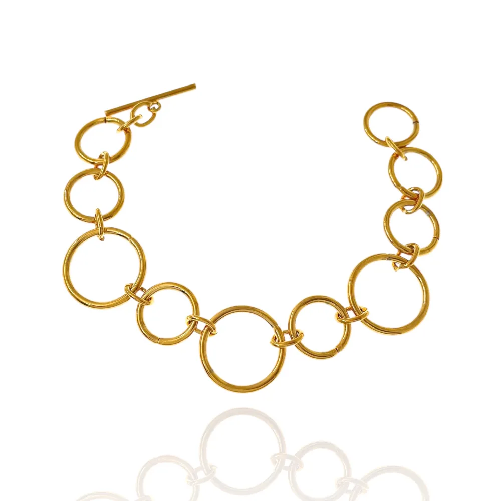 Catena Cerchio -Bracciale in Acciaio con Chiusura - BAC-732-96