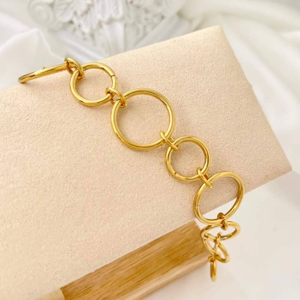 Catena Cerchio -Bracciale in Acciaio con Chiusura - BAC-732-96