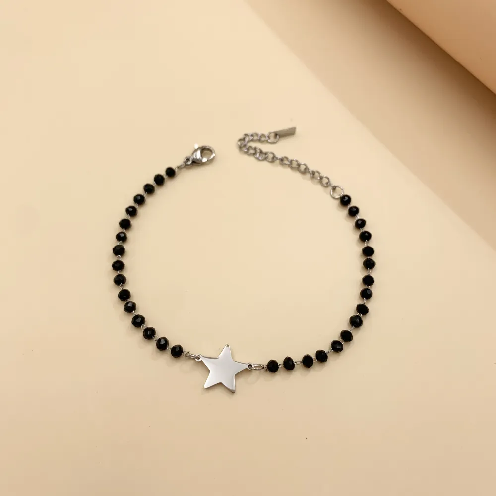 BAC7471-Rosario con Stella-Bracciale in Acciaio - BAC7471-Rosario con Stella-Bracciale in Acciaio