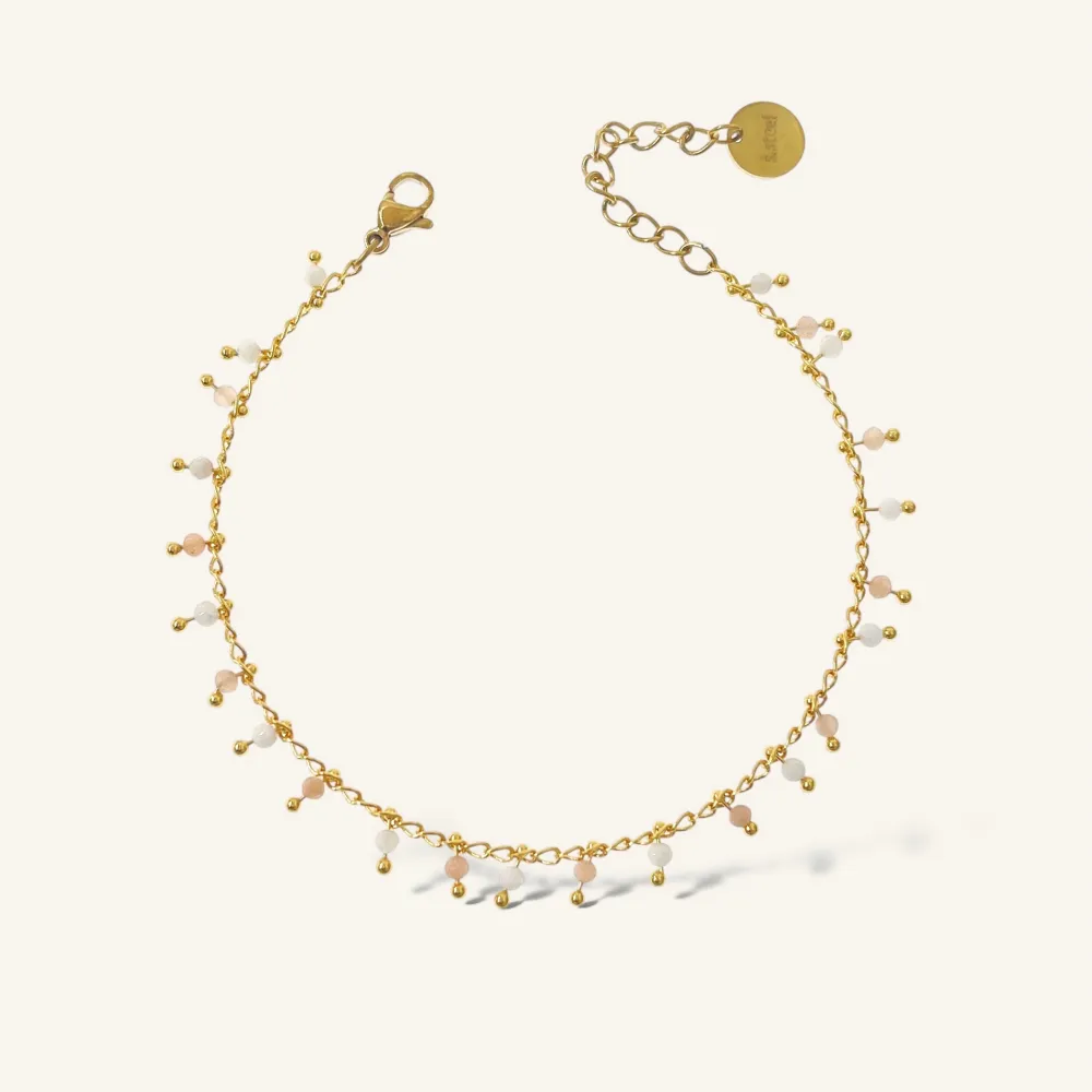 Catena con Cristallini Colorati -12pz Braccialei in Acciaio con Chiusura - BAC-765-45M