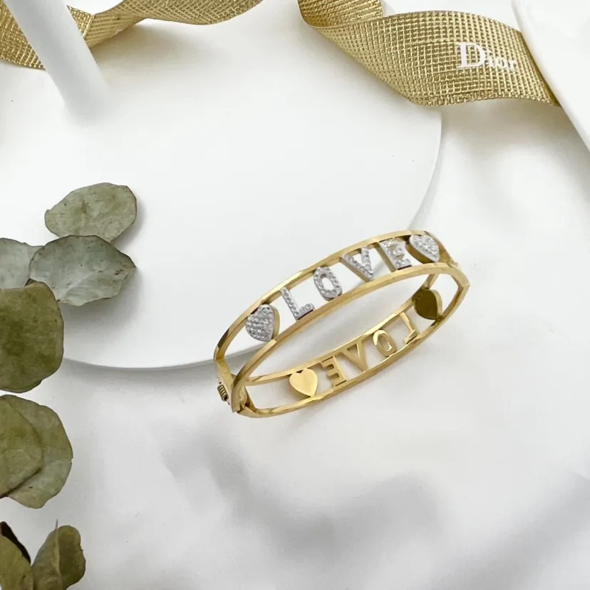 Love-Bracciale con Scritte Rigido in Acciaio - BAR-413-1283 Love