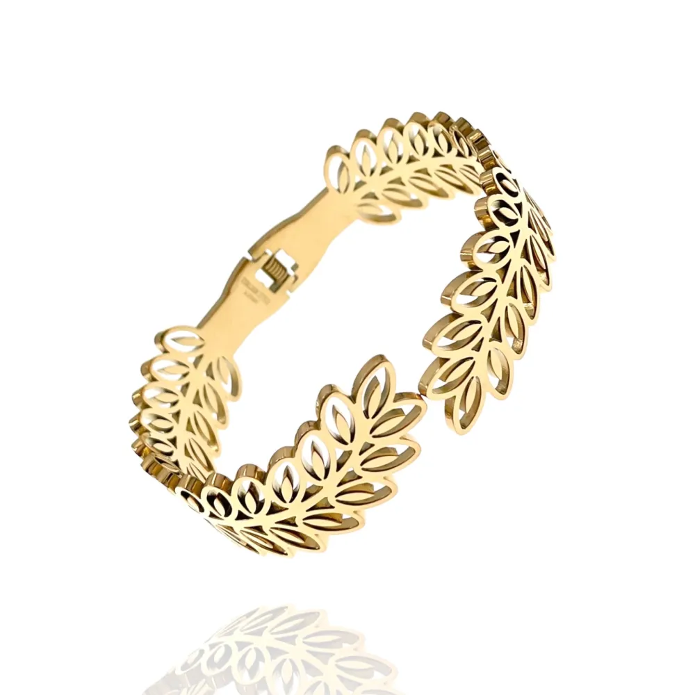 Foglia-Bracciale Rigido in Acciaio - BAR-413-2375