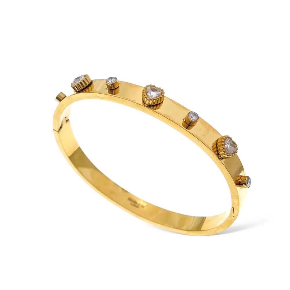 Punto Luce Cuore-Bracciale Rigido in Acciaio - BAR-413-3105