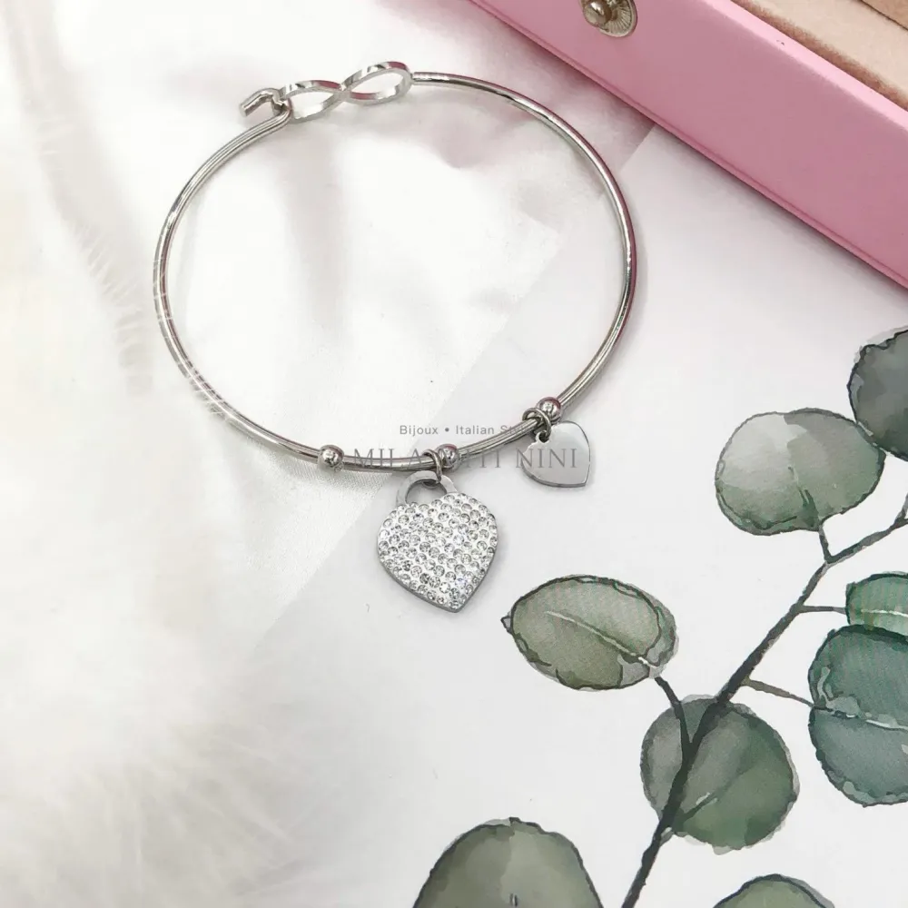 Pendenti Mix con Strass-12pz Bracciali Rigidi in Acciaio - BAR413-418