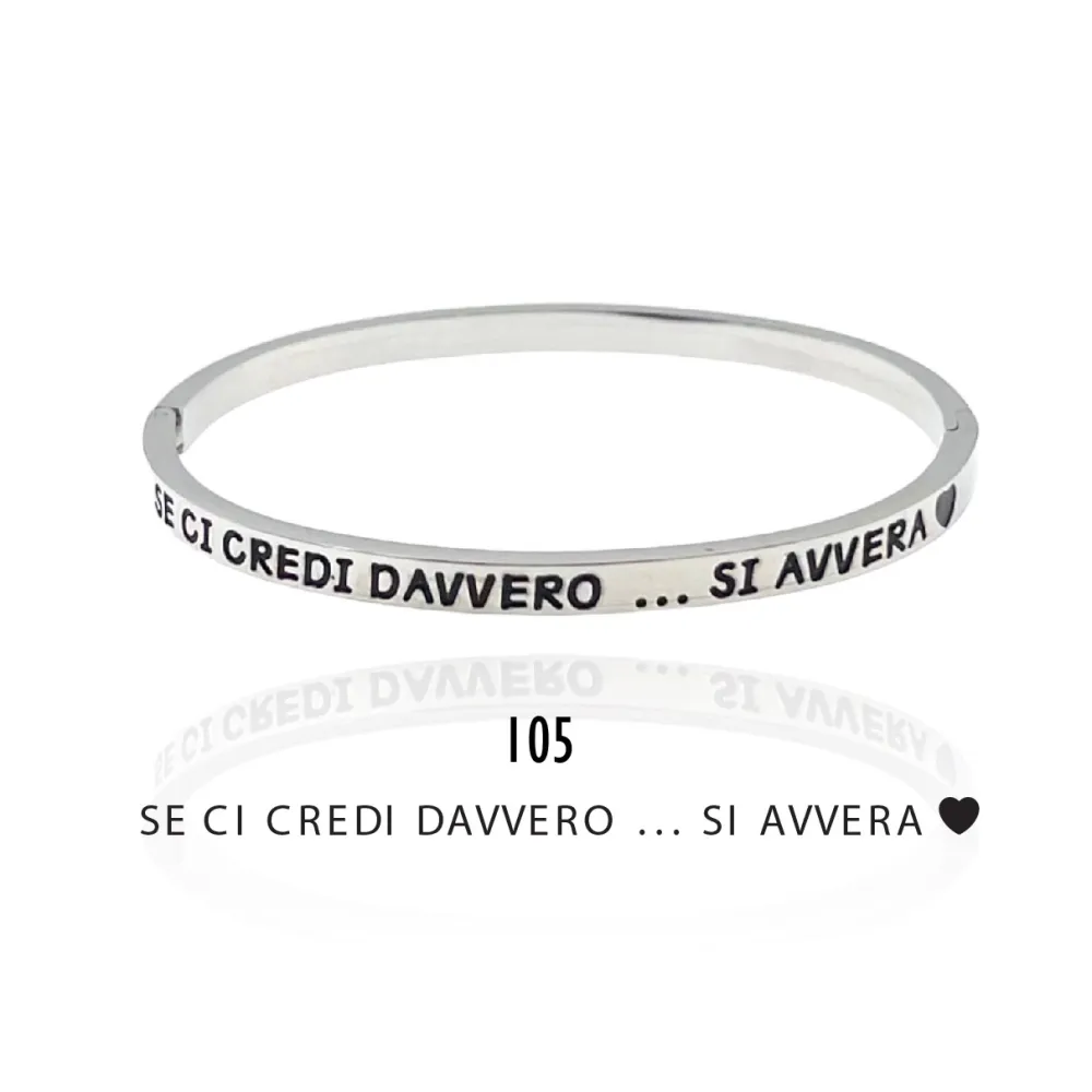 Se Tu ci Credi Davvero.. Si Avvera-Bracciale Rigido con Le Fras - BAR-413-B60 105#