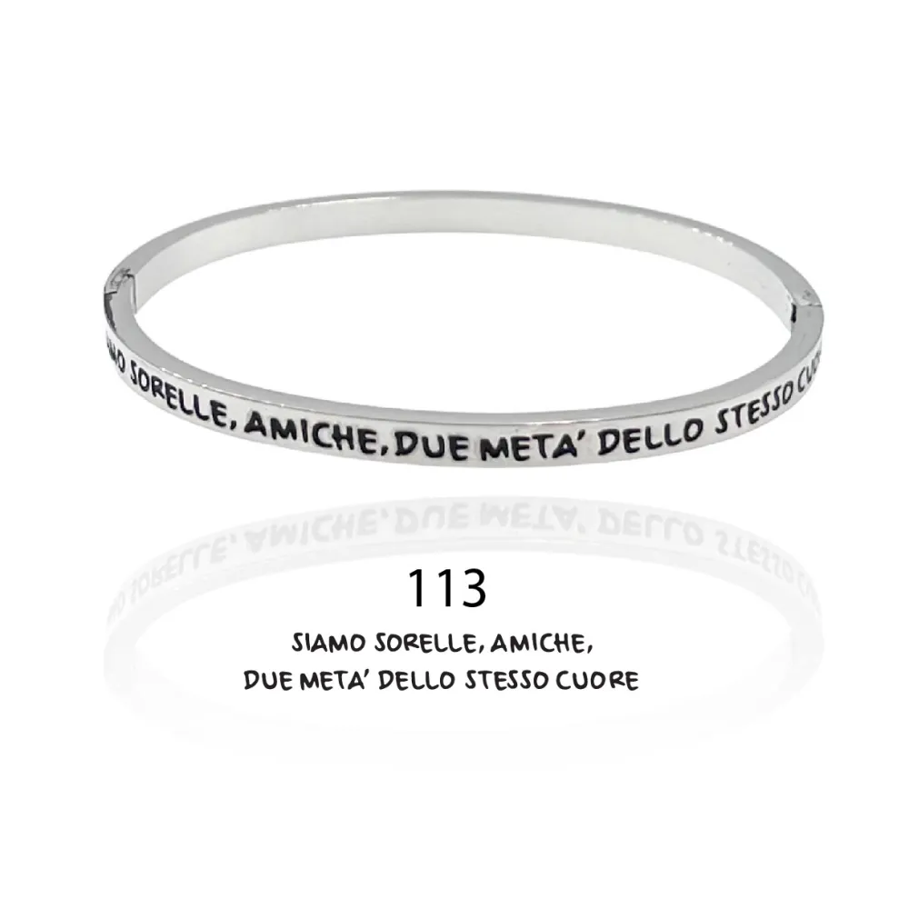 Siamo Sorelle,amiche,due metà-Bracciale Rigido con Le Frasi Sma - BAR-413-B60 113#