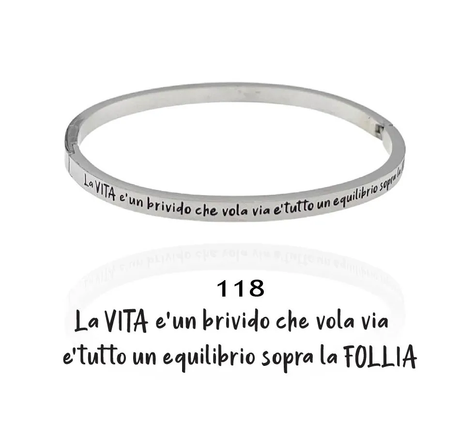 La vita è un brivido che vola via...-Bracciale Rigido con Le Fr - BAR-413-B60 118#