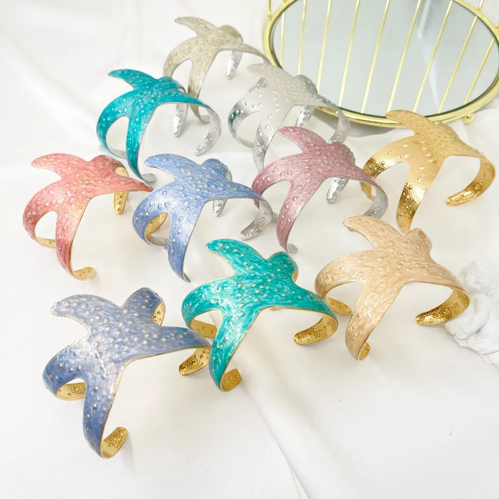 Stella Marina Smaltata-Bracciale Rigido in Acciaio - BAR-732-191