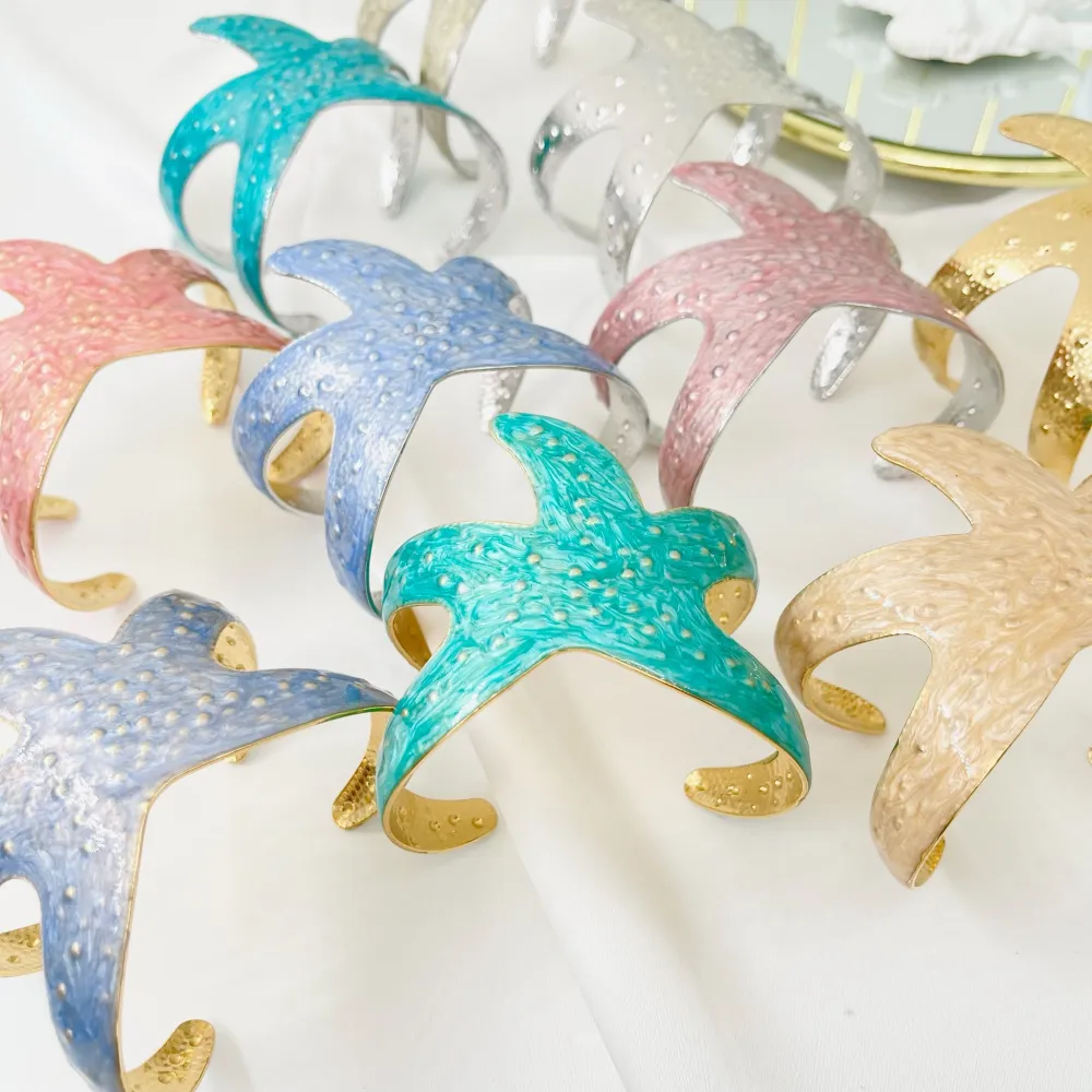 Stella Marina Smaltata-Bracciale Rigido in Acciaio - BAR-732-191