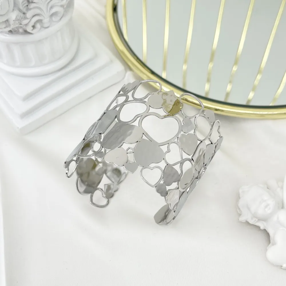 Cuore-Bracciale Rigido in Acciaio - BAR-732-227