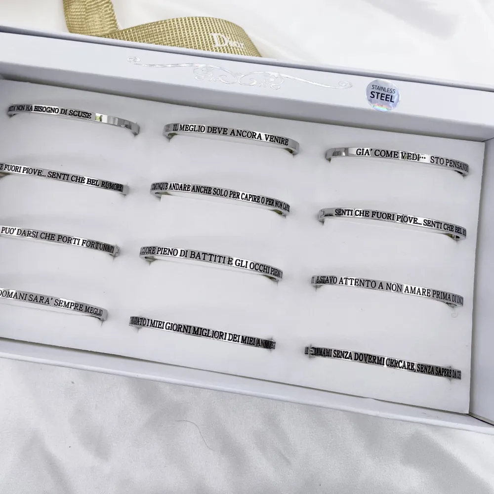 Bracciale a Catena in Acciaio - BAR7751-Scritte da N.1 a 25- Bracciale Rigido in Acciaio