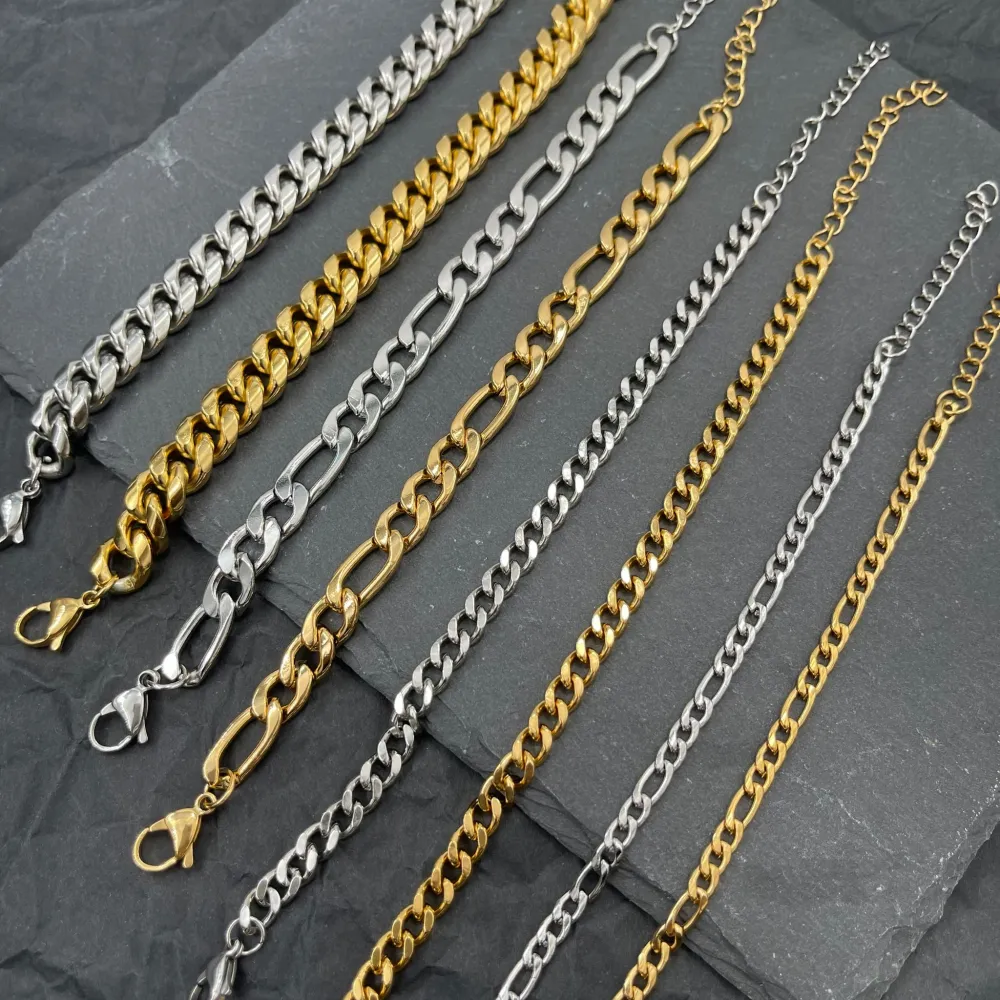 Catena Groumette Grande-Bracciale in Acciaio - BAU-208-234