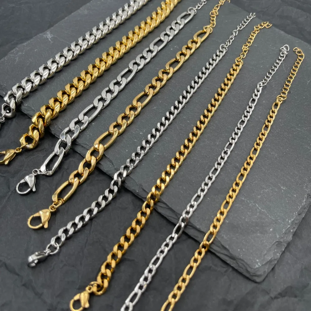 Catena Groumette Grande-Bracciale in Acciaio - BAU-208-234