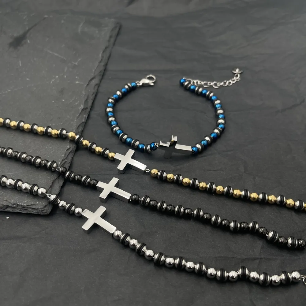 Croce-Bracciale da Uomo in Acciaio - BAU-208-287