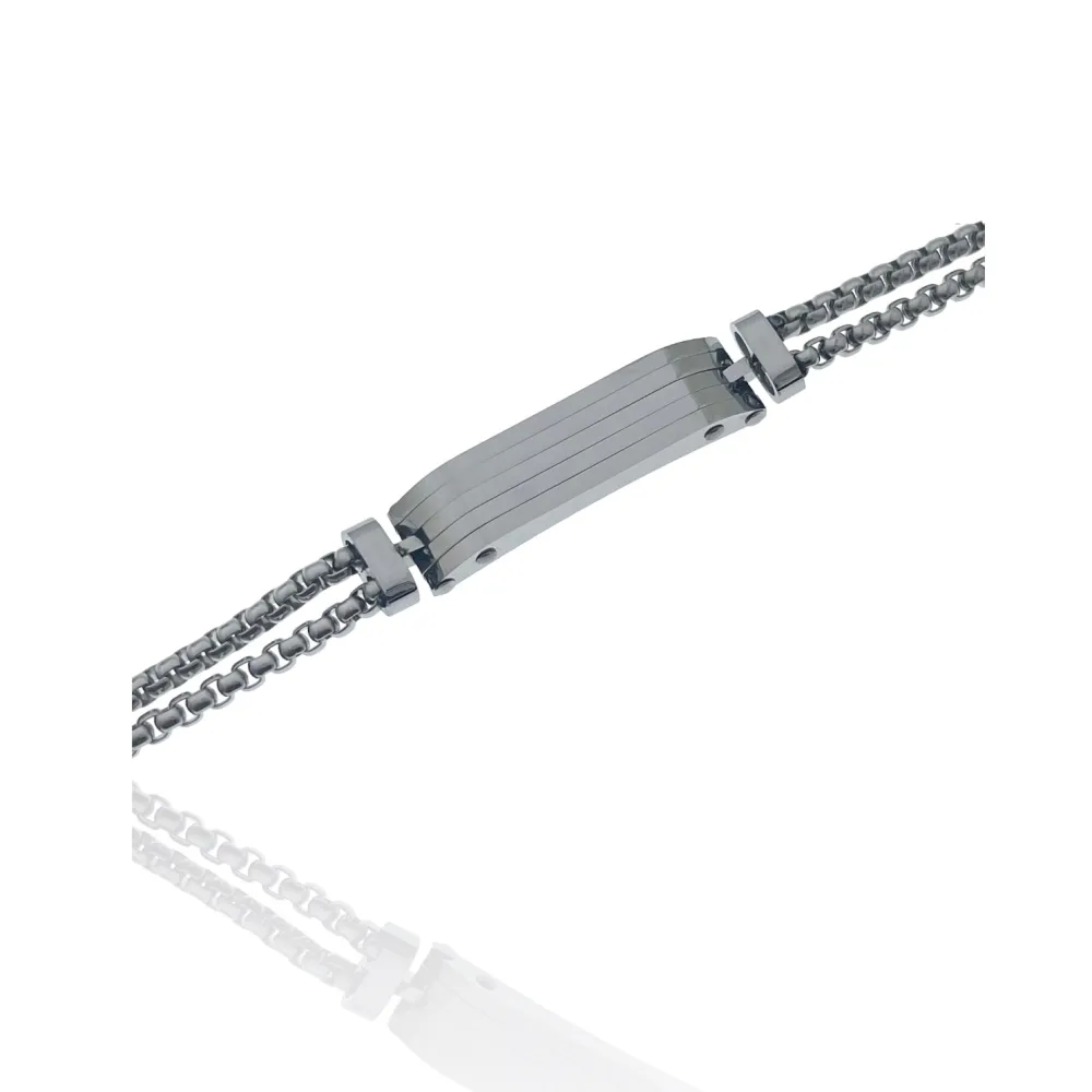 Piastrella con Catena-Bracciale Uomo in Acciaio - BAU-208-288