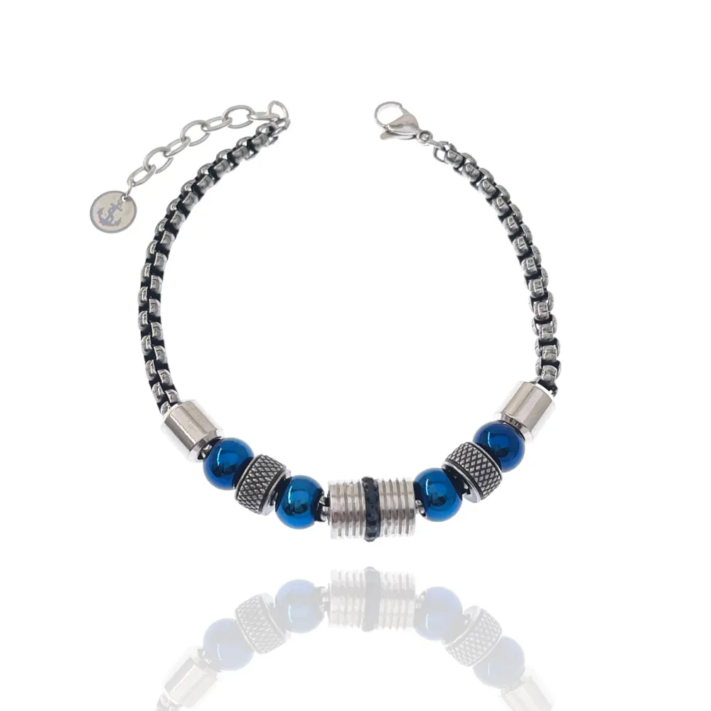 Palline-Bracciale in Acciaio da Uomo - BAU-500-BMS30137