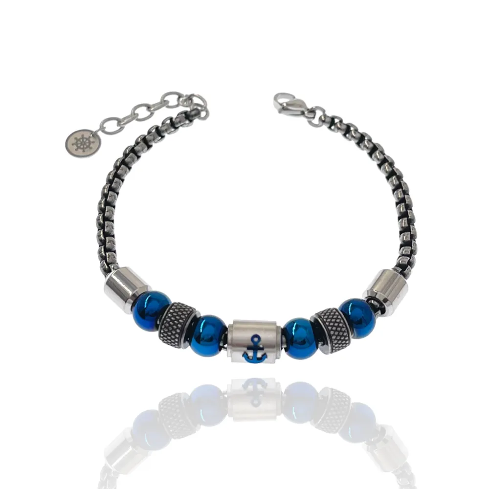 Ancora-Bracciale in Acciaio da Uomo - BAU-500-BMS30167-18
