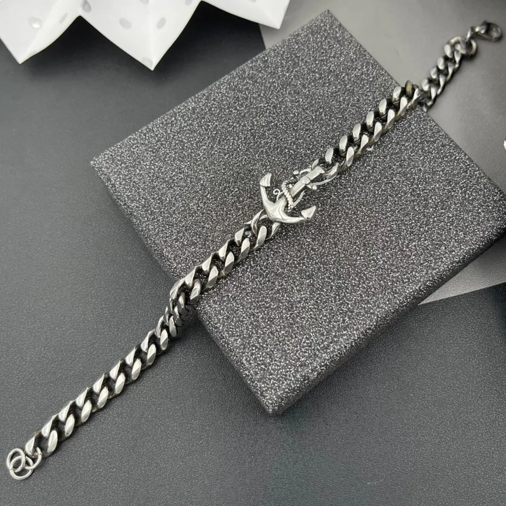 BAU6949-Ancora-Bracciale in Acciaio da Uomo - BAU-600-B109