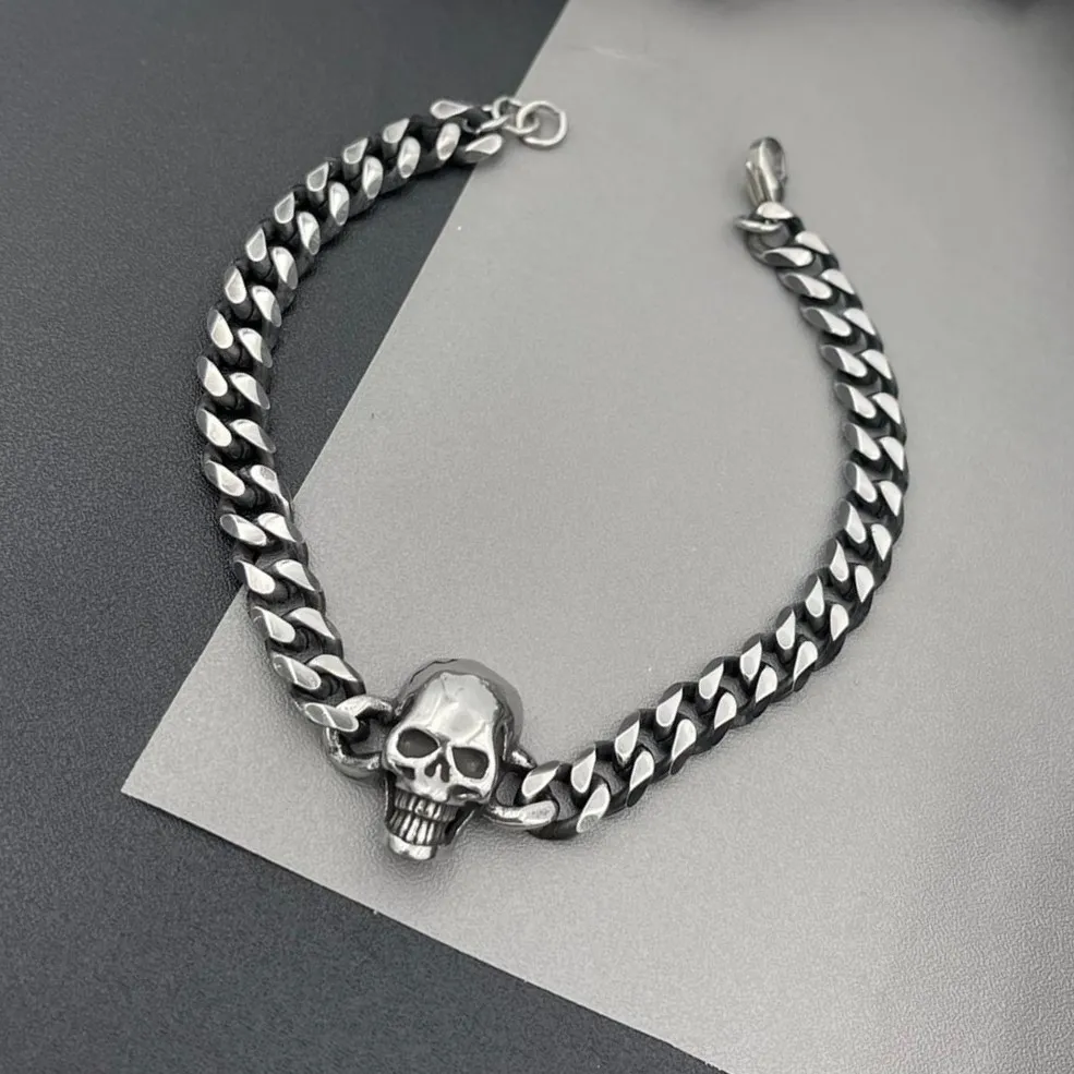 Teschio-Bracciale in Acciaio da Uomo - BAU-600-B110