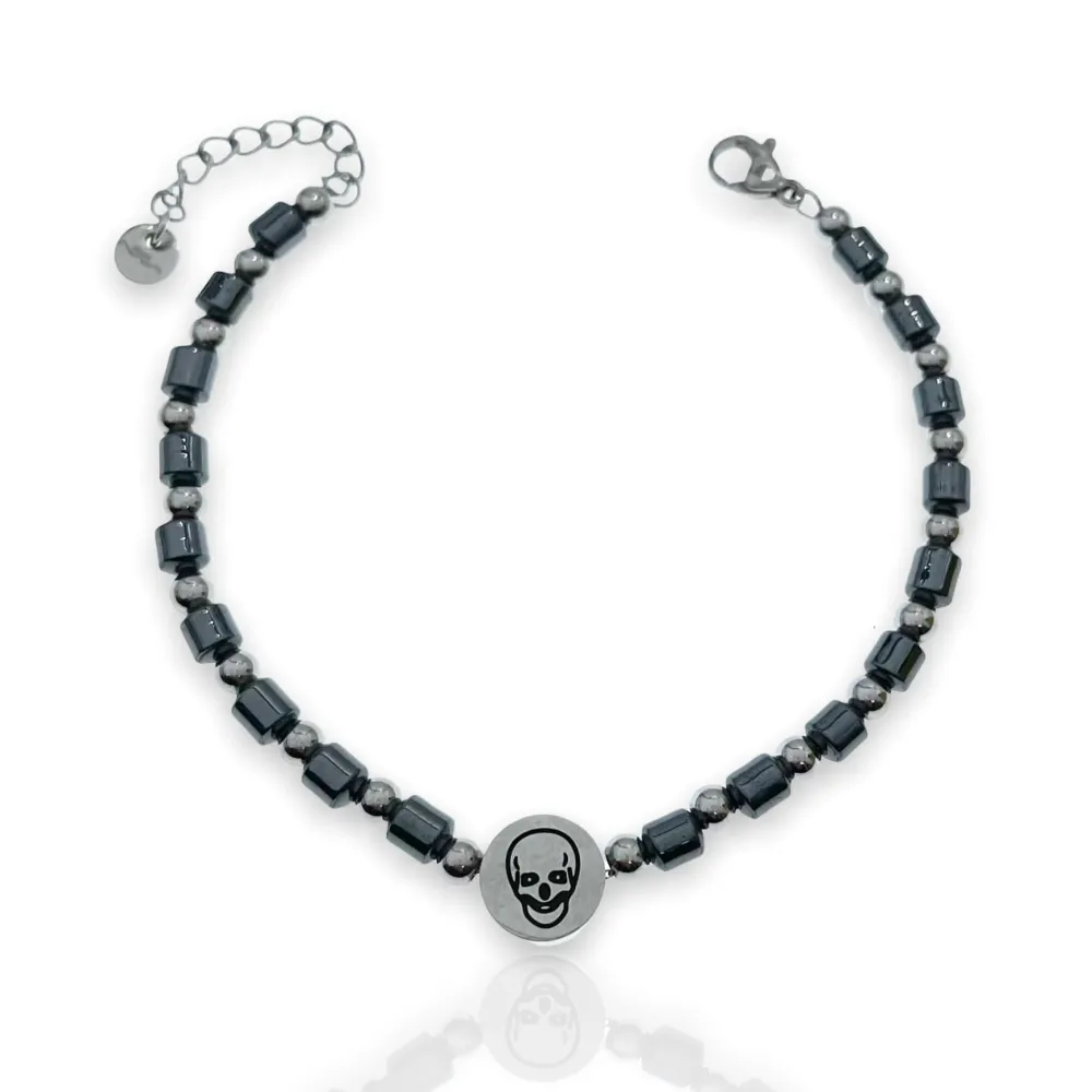 Teschio-Bracciale in Acciaio da Uomo - BAU-600-B111S