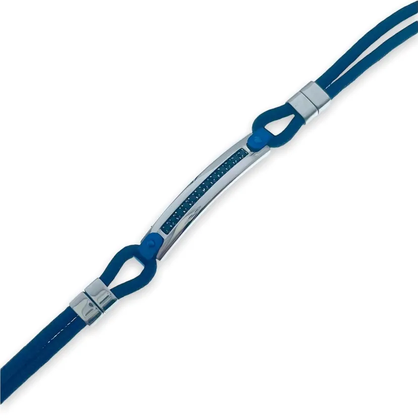 Semplice con Strass-Bracciale in Acciaio da Uomo - BAU-600-B218