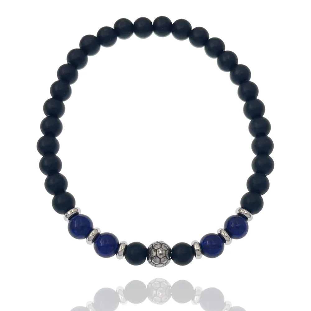 Pallone di Calcio-Bracciale Elastico in Acciaio da Uomo - BAU-600-H222 6mm