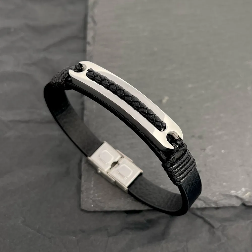 Semplice-Bracciale da Uomo in Acciaio - BAU-720-28