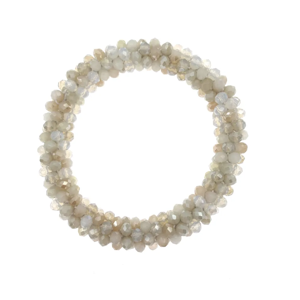 BCE1412-Cristalli Tonalità Beige - Bracciale Elastico - BCE1412-Cristalli Tonalità Beige - Bracciale Elastico