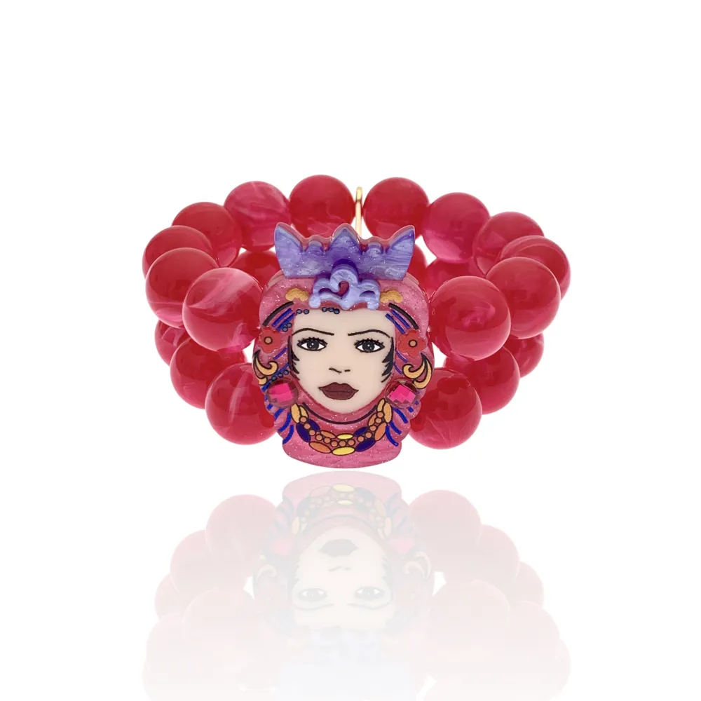 Testa di Moro-Bracciale Elastico in Resina - BMM-2237