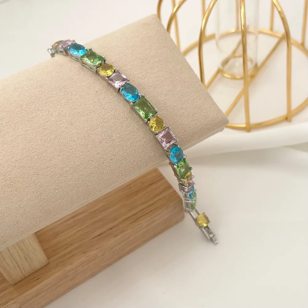 Tennis con Forme-Bracciale in Ottone e Zirconia - BMZ-103-AA741B