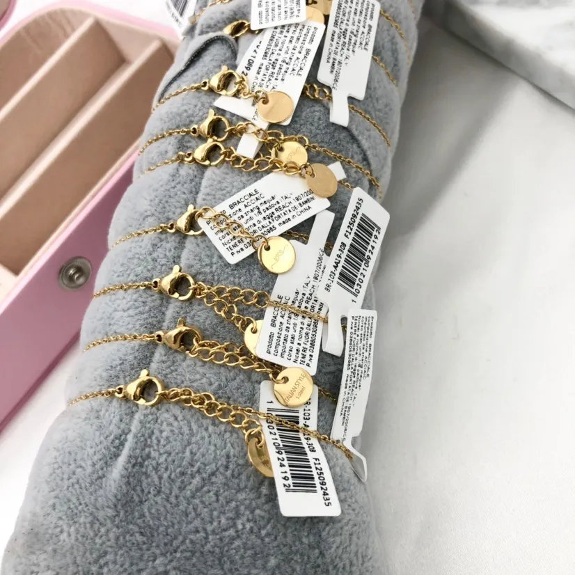 Soggeti Mix- 12 Pz Bracciali in Acciaio con Chiusura a Moschett - BPA103-A1