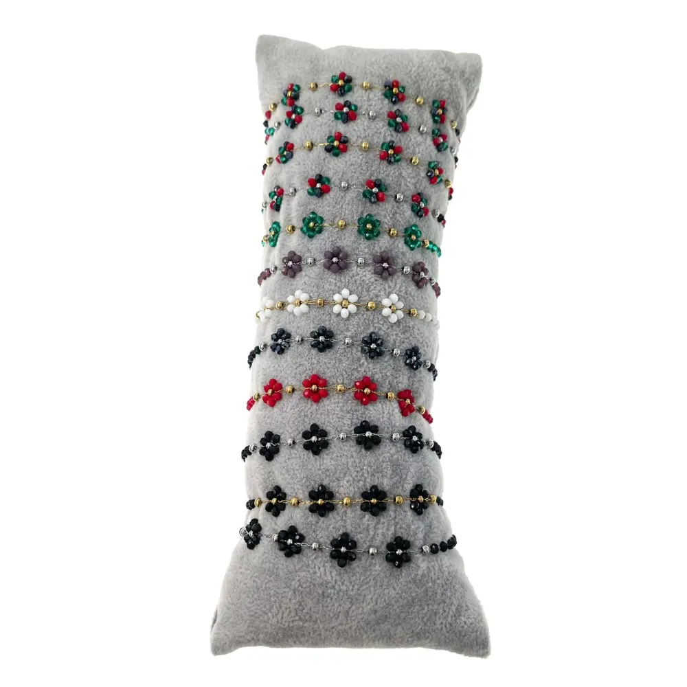 Margherita con Cristalli - 12 Pz Bracciali in Acciaio con Chius - BPA103-AA088