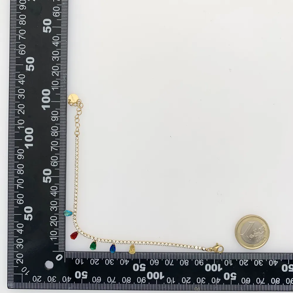 Tennis con Goccia-12pz Bracciali in Acciaio con Chiusura - BPA-103-AA2560B