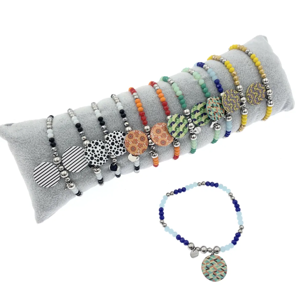 12Pz Bracciali Elastici in Acciaio+Cuscino in Omaggio - BPA104-26