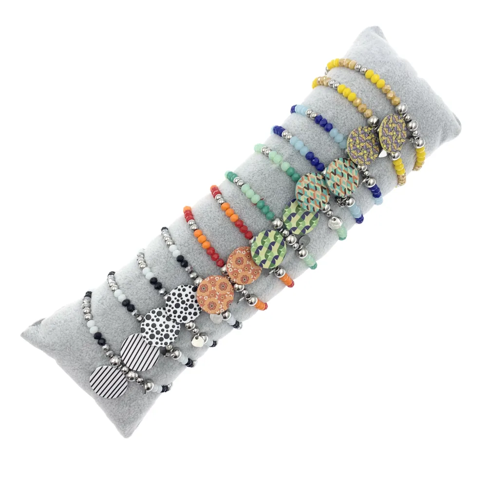 12Pz Bracciali Elastici in Acciaio+Cuscino in Omaggio - BPA104-26