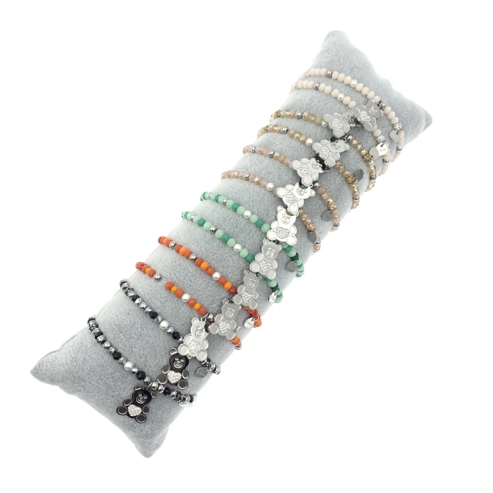 12Pz Bracciali Elastici in Acciaio+Cuscino in Omaggio - BPA104-31
