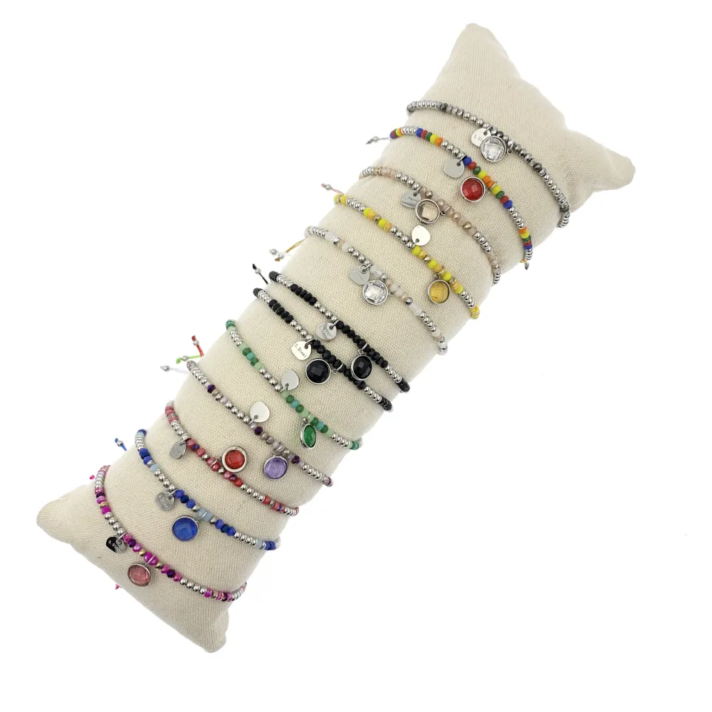 12Pz Bracciali in Acciaio Regolabili + Cuscino in Omaggio - BPA104-642