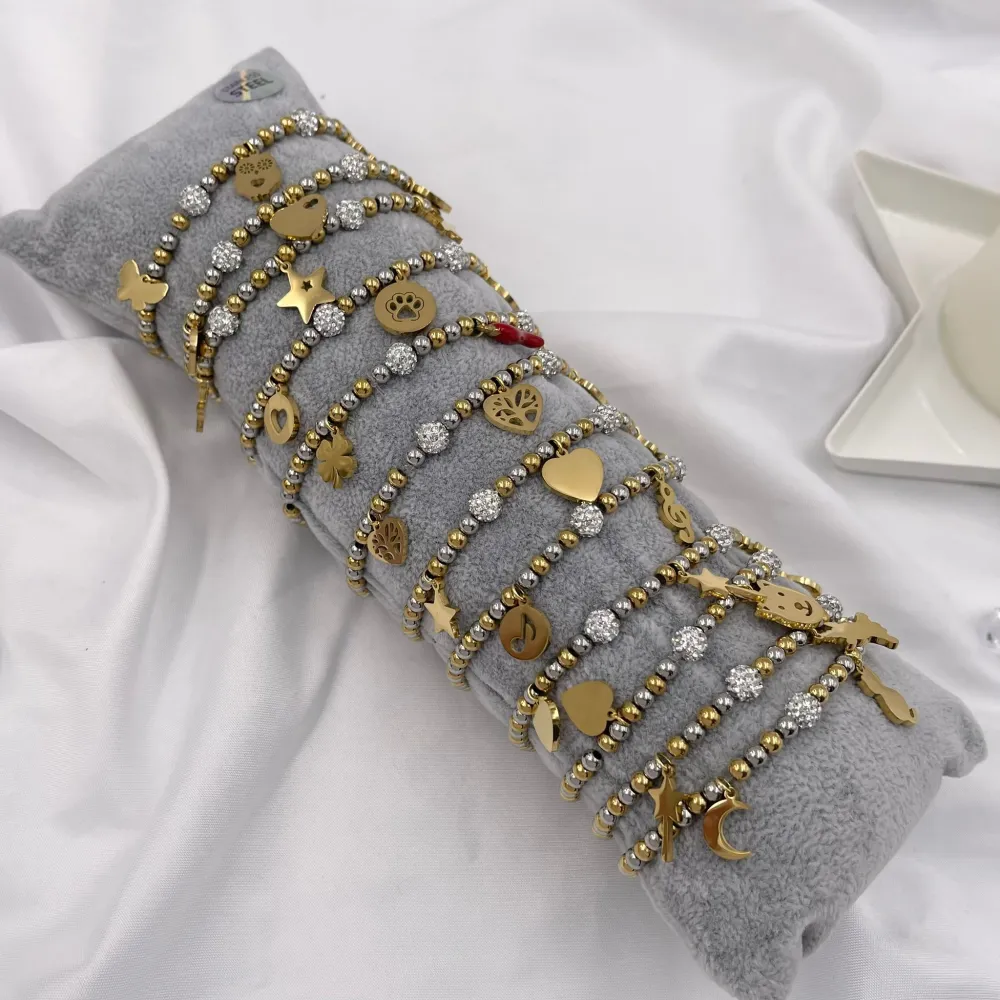 Mix Soggetti- 12 Pz Bracciali Elastici in Acciaio - BPA-413-1517