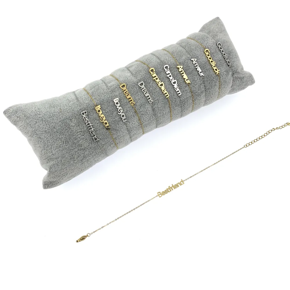 12Pz Bracciali in Acciaio con Chiusura a Moschettone + Cuscino - BPA413-465