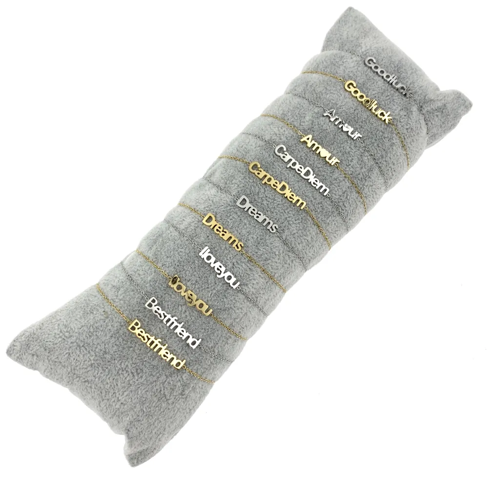 12Pz Bracciali in Acciaio con Chiusura a Moschettone + Cuscino - BPA413-465