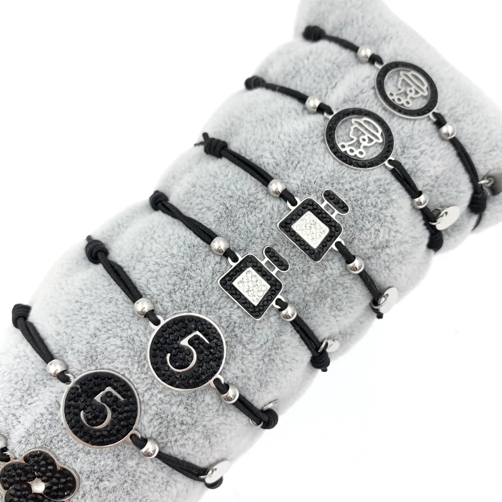 12Pz Bracciali Elastici in Acciaio+Cuscino in Omaggio - BPA7648-Life Styel con Strass-12 Pz Bracciali Elastici
