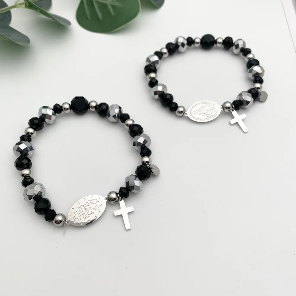 12Pz Bracciali Elastici in Acciaio+Cuscino in Omaggio - BPA7680-Rosario Croce-12 Pz Bracciali in Acciaio