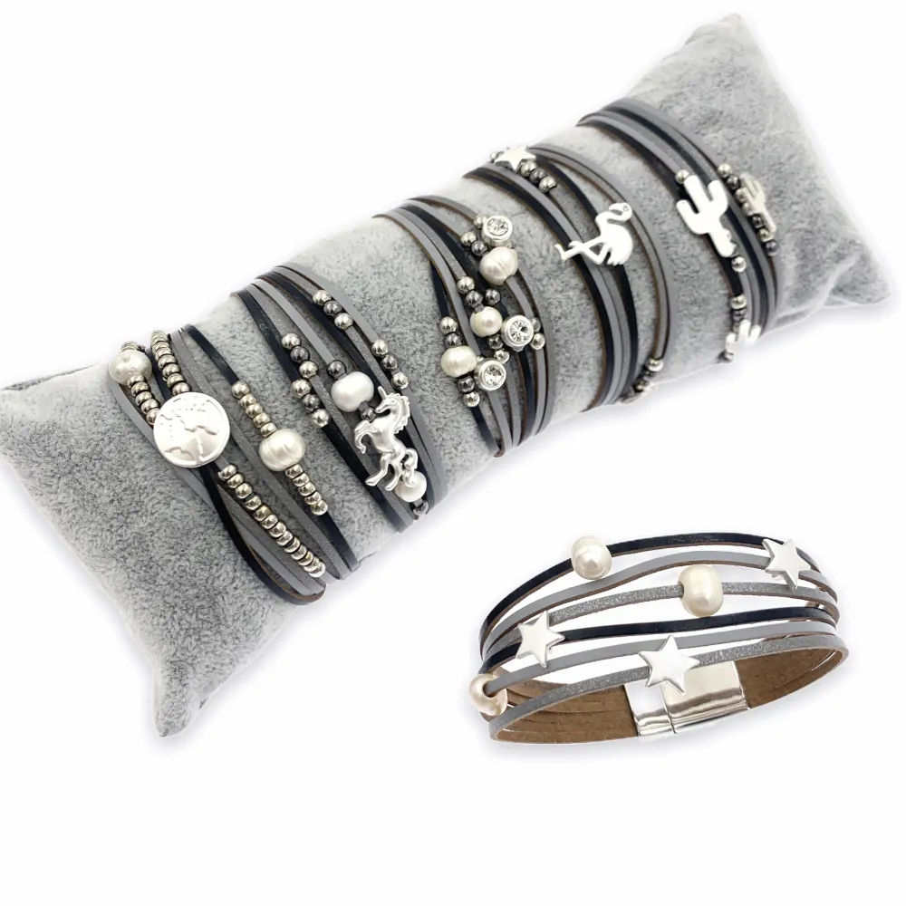 BPM176-165-Multifili con Charmes- 6 Pz Bracciali - BPM176-165-Multifili con Charmes- 6 Pz Bracciali