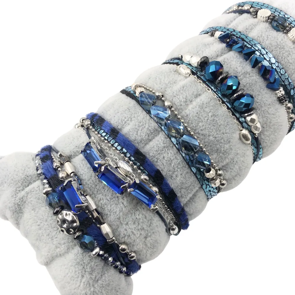 BPM176-216-Multifili con Charmes- 8 Pz Bracciali - BPM176-216-Multifili con Charmes- 8 Pz Bracciali